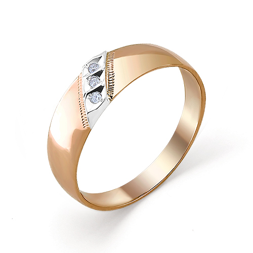 Обручальное кольцо из золота с бриллиантом 1-104-30