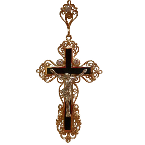 Золотой крест с цирконием кр1365
