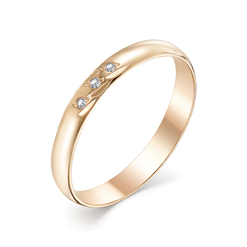 Обручальное кольцо из лимонного золота с бриллиантом Мастер Бриллиант 1-102-34 1-102-34