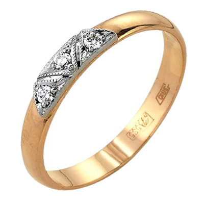 Обручальное кольцо из золота с бриллиантом 28500531