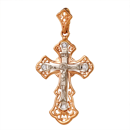 Золотой крест с бриллиантом 8-189