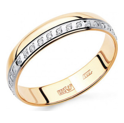 1201901298 Обручальное кольцо из золота с фианитом