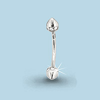 Пирсинг из серебра с фианитом AQUAMARINE 70509а 70509а