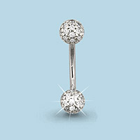 Пирсинг из серебра с фианитом AQUAMARINE 70510а 70510а