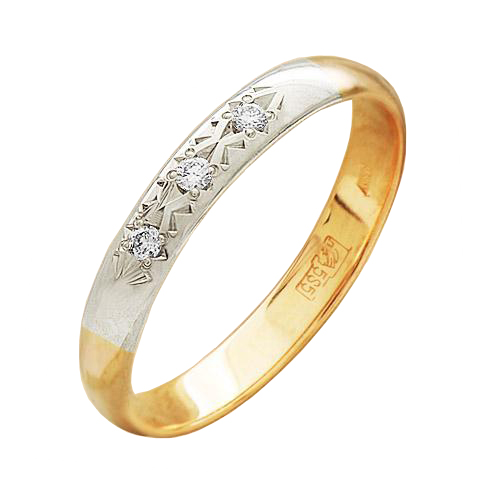 Обручальное кольцо из золота с бриллиантом Меридиан ЮК 3173-110 3173-110