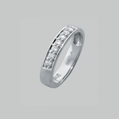 Обручальное кольцо из белого золота с бриллиантом 24003