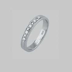 Обручальное кольцо из белого золота с бриллиантом 7600322