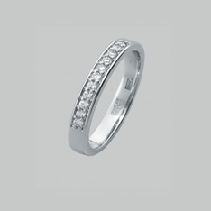 Обручальное кольцо из белого золота с бриллиантом 7604122