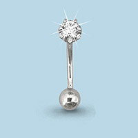 Пирсинг из серебра с фианитом AQUAMARINE 70512а 70512а