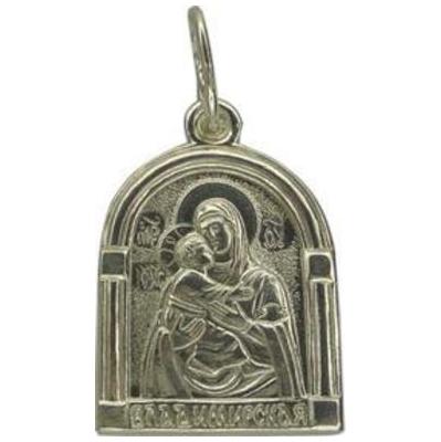 Иконка-подвес из серебра Владимирская Божия Матерь 2384н