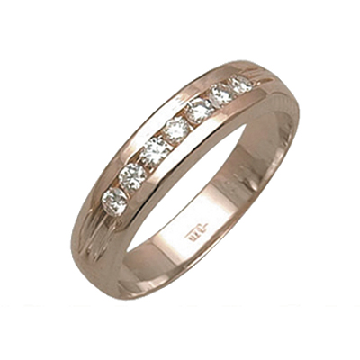 Обручальное кольцо из золота с бриллиантом 87070