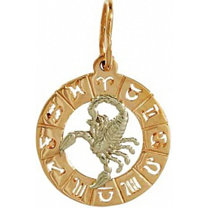 Золотой знак зодиака Скорпион 74098