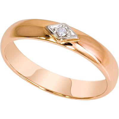 Обручальное кольцо из золота с бриллиантом 1000361-13240