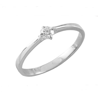 Помолвочное кольцо из белого золота с бриллиантом 89601