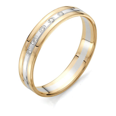 Обручальное кольцо из золота с бриллиантом 12377-100