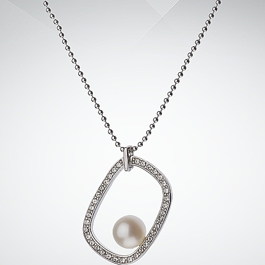 Серебряное ожерелье с жемчугом QCUPDIVINE