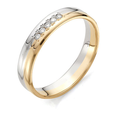 Обручальное кольцо из золота с бриллиантом 12381-100
