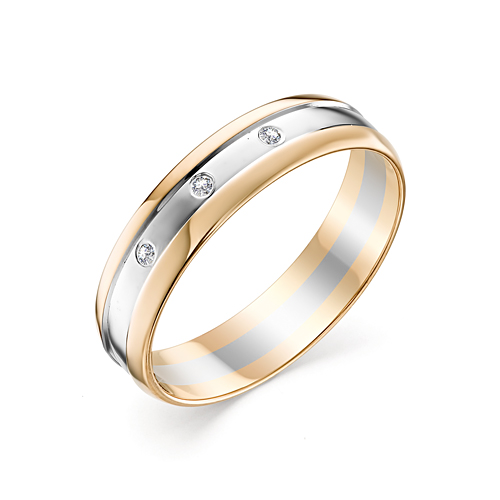 Обручальное кольцо из золота с бриллиантом 1-106-117/3