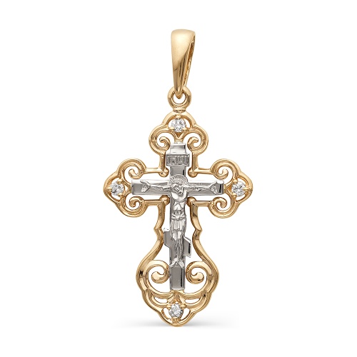 Золотой крест с бриллиантом 8-234