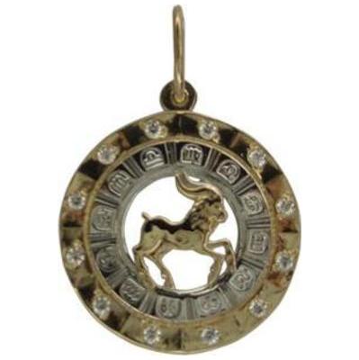 Серебряный знак зодиака с цирконием Козерог 303412н