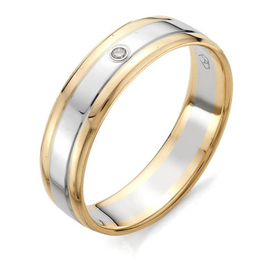 Обручальное кольцо из золота с бриллиантом 12396-100
