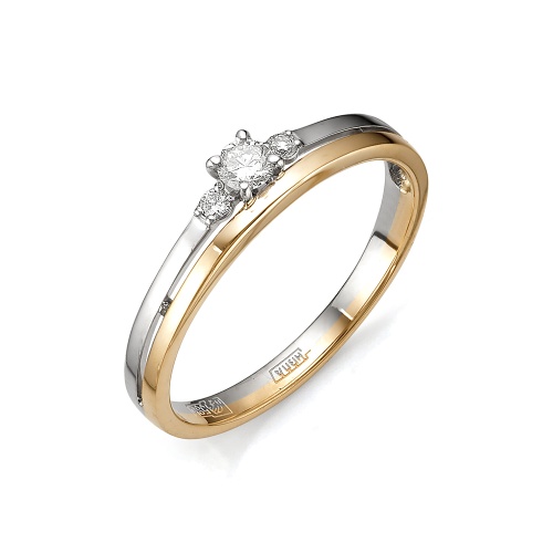Помолвочное кольцо из золота с бриллиантом 1-105-627