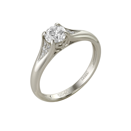 1-105-41 Помолвочное кольцо из белого золота с бриллиантом
