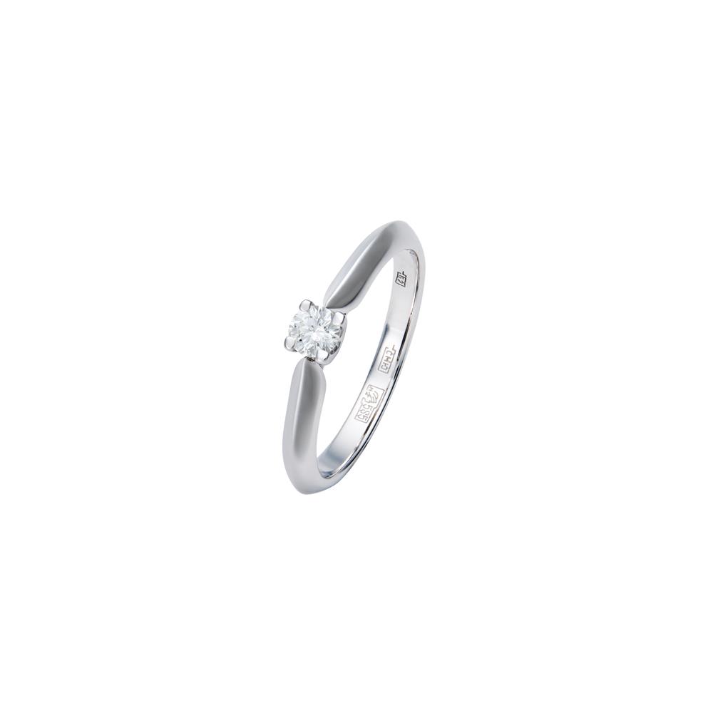 Помолвочное кольцо из белого золота с бриллиантом 24087