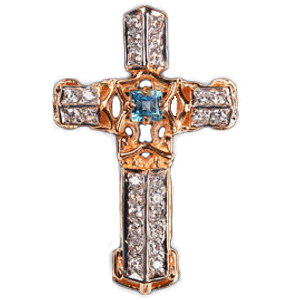 Золотой крест с аметистом и фианитом арт. 93006 93006