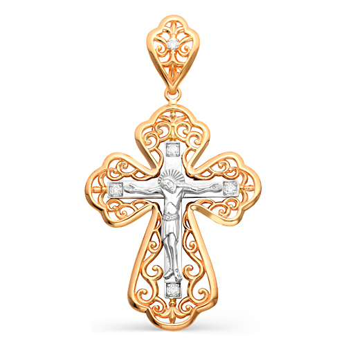 Золотой крест с бриллиантом 8-272