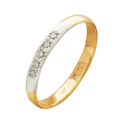 Обручальное кольцо из золота с бриллиантом 205-110