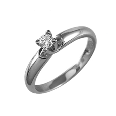 Помолвочное кольцо из белого золота с бриллиантом 88833