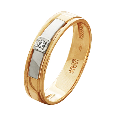 921-110 Обручальное кольцо из золота с бриллиантом