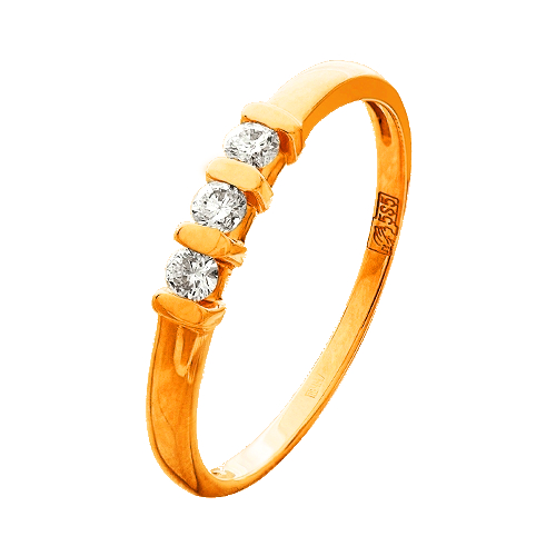 Обручальное кольцо из золота с бриллиантом 156-110