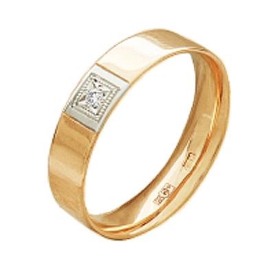 Обручальное кольцо из золота с бриллиантом к-408-110