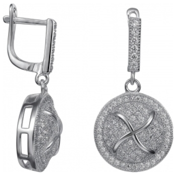 Серьги из серебра с фианитом Силверк lle 256 lle 256