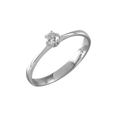 Помолвочное кольцо из белого золота с бриллиантом 89784