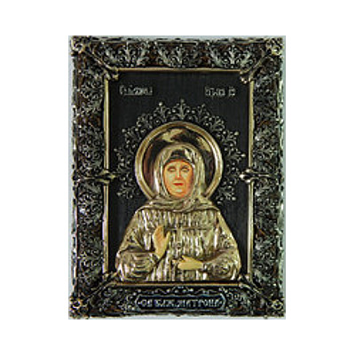 Икона с фианитом и зелёной эмалью Матрона Московская Матрона 1