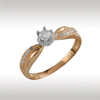 Помолвочное кольцо из золота с бриллиантом 90248