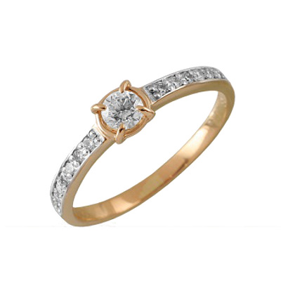 Помолвочное кольцо из золота с бриллиантом 90527