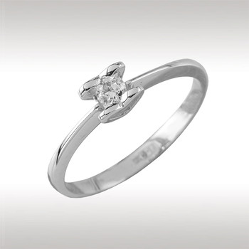 Помолвочное кольцо из белого золота с бриллиантом 90357-I