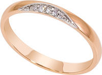 Обручальное кольцо из золота с бриллиантом 1017171-11140