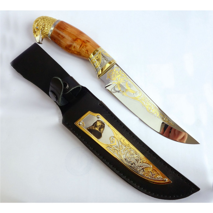 Нож с латунью Нож Золотой орел