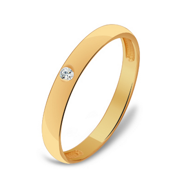 Обручальное кольцо из золота с бриллиантом 946-110