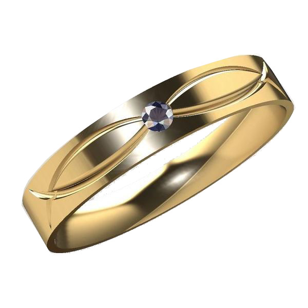 Обручальное кольцо из золота с бриллиантом 977-110