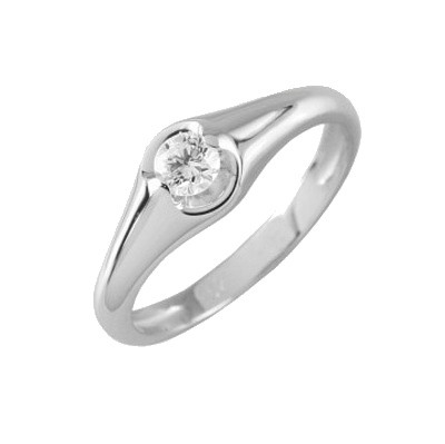Помолвочное кольцо из белого золота с бриллиантом 90512-1