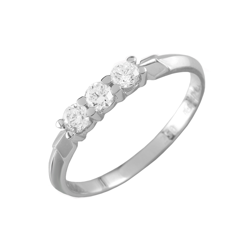 Помолвочное кольцо из белого золота с бриллиантом Каст ювелирный завод 90661 90661