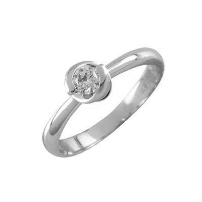 Помолвочное кольцо из белого золота с бриллиантом 90569