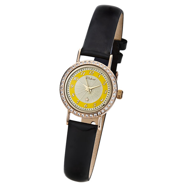 Женские часы из золота с серебром 925 пробы и фианитом 98136-2.410