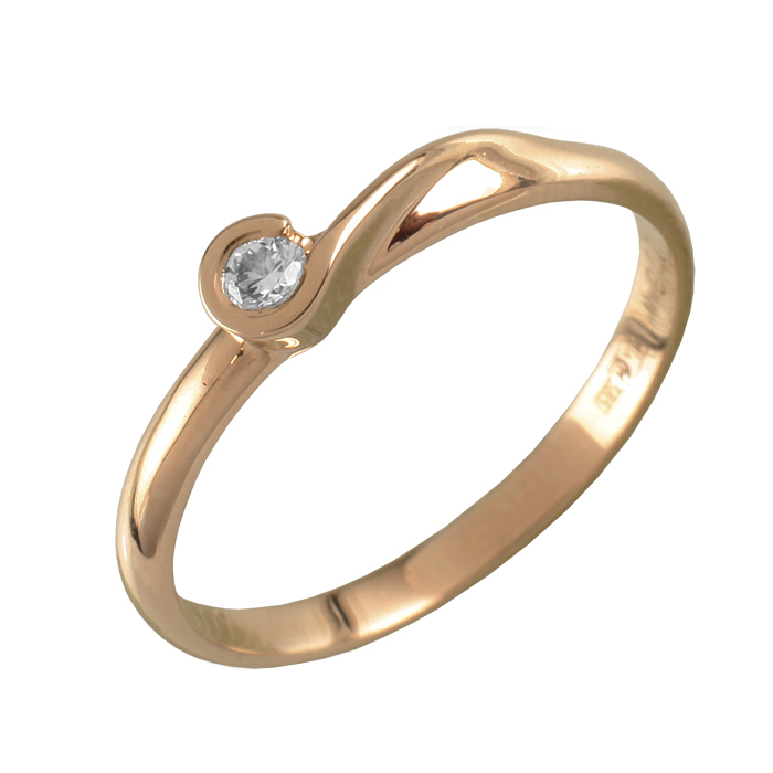 Помолвочное кольцо из золота с бриллиантом 90693